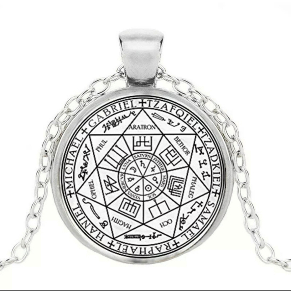 The Seal of the Seven Archangels Silver Necklace.